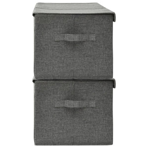 Aufbewahrungsboxen Stoff Anthrazit 2er-Set 50x30x25cm