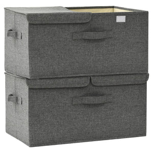 Aufbewahrungsboxen Stoff Anthrazit 2er-Set 50x30x25cm