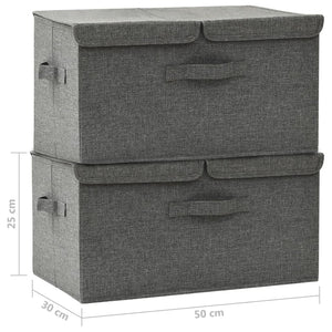 Aufbewahrungsboxen Stoff Anthrazit 2er-Set 50x30x25cm