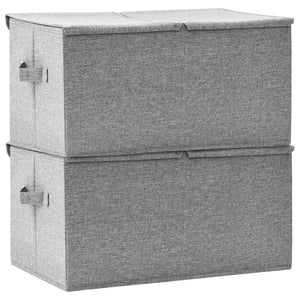 Aufbewahrungsboxen Stoff Grau 2er-Set 50x30x25 cm