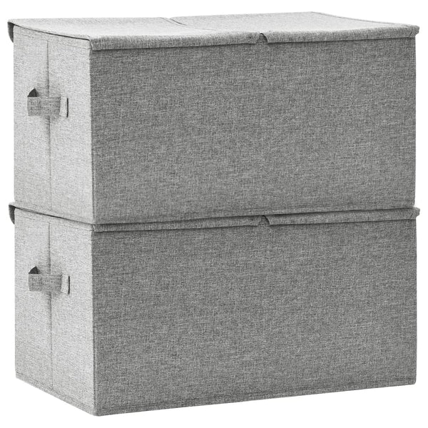 Aufbewahrungsboxen Stoff Grau 2er-Set 50x30x25 cm