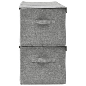 Aufbewahrungsboxen Stoff Grau 2er-Set 50x30x25 cm