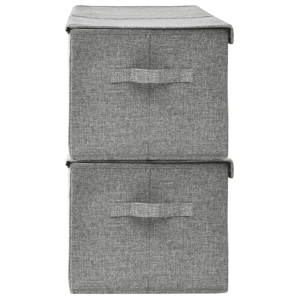 Aufbewahrungsboxen Stoff Grau 2er-Set 50x30x25 cm