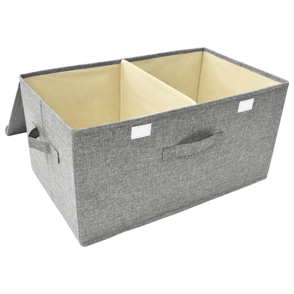 Aufbewahrungsboxen Stoff Grau 2er-Set 50x30x25 cm