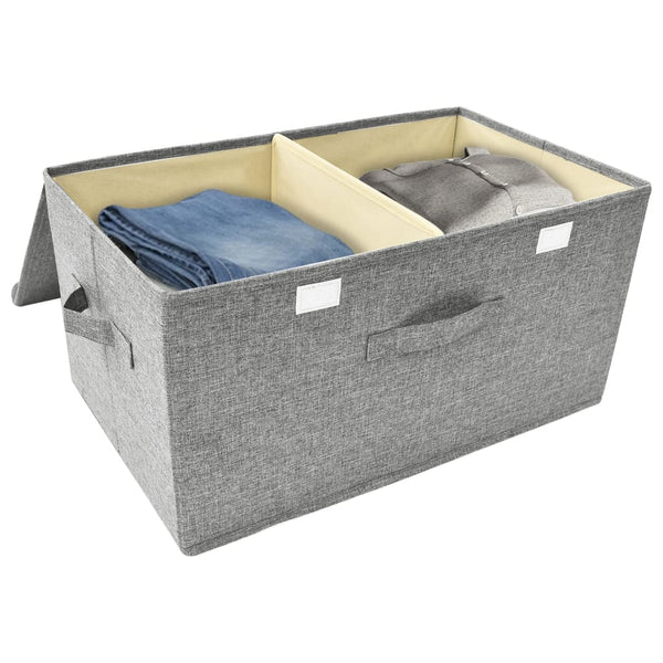 Aufbewahrungsboxen Stoff Grau 2er-Set 50x30x25 cm