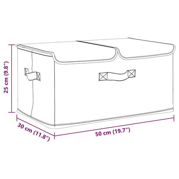 Aufbewahrungsboxen Stoff Creme 2er-Set 50x30x25cm