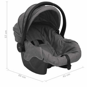 vidaXL 3-in-1 Stroller Light Grey and Black Steel