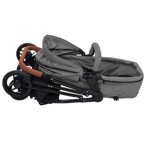 vidaXL 3-in-1 Stroller Light Grey and Black Steel