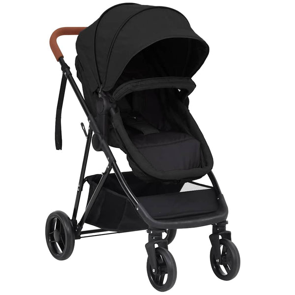 vidaXL 3-in-1 Baby Stroller Anthracite and Black Steel