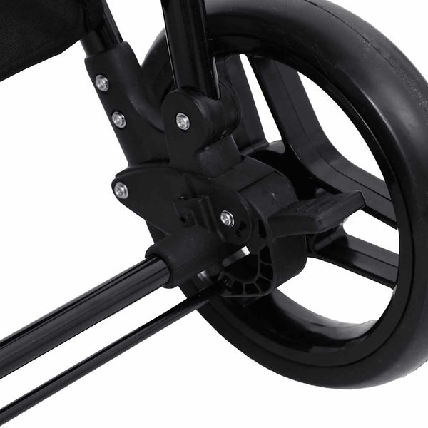 vidaXL 2-in-1 Baby Stroller Light Gray and Black Steel