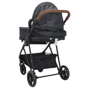 vidaXL 2-in-1 Stroller Anthracite and Black Steel