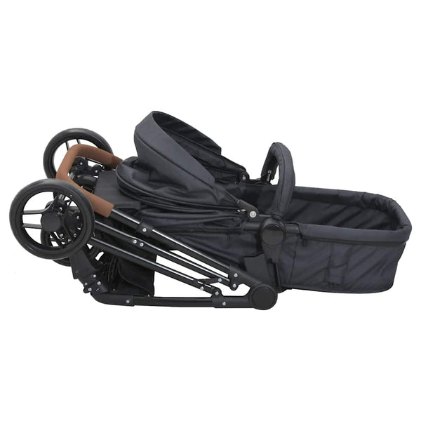 vidaXL 2-in-1 Stroller Anthracite and Black Steel