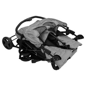 vidaXL Twin Stroller Light Gray Steel