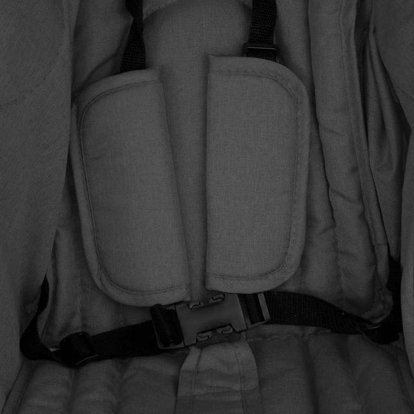 vidaXL Twin Stroller Dark Grey Steel