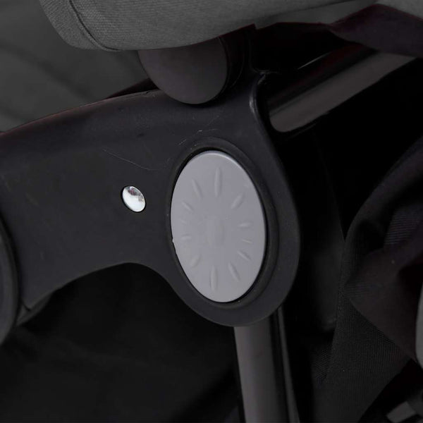 vidaXL Twin Stroller Dark Grey Steel