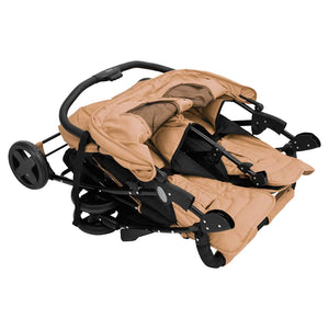 vidaXL Twin Stroller Taupe Steel