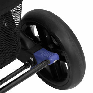 vidaXL Twin Stroller Navy Blue Steel