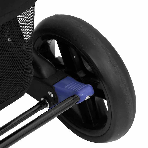 vidaXL Twin Stroller Navy Blue Steel