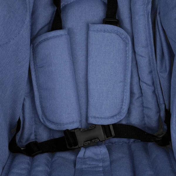 vidaXL Twin Stroller Navy Blue Steel