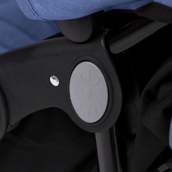 vidaXL Twin Stroller Navy Blue Steel