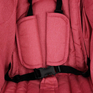 vidaXL Twin Stroller Red Steel