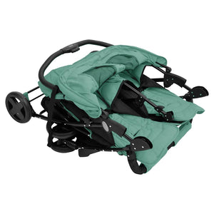 vidaXL Twin Stroller Green Steel