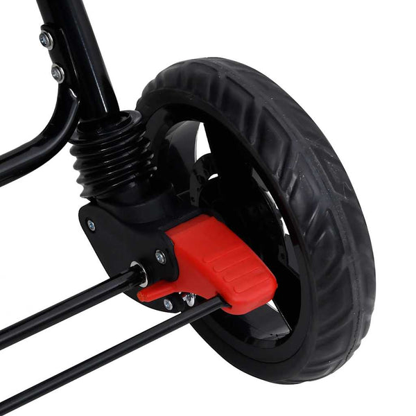 vidaXL Tandem Twin Stroller Red Steel