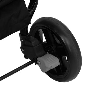 vidaXL Tandem Stroller Light Grey and Black Steel