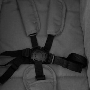 vidaXL Twin Stroller Dark Grey and Black Steel