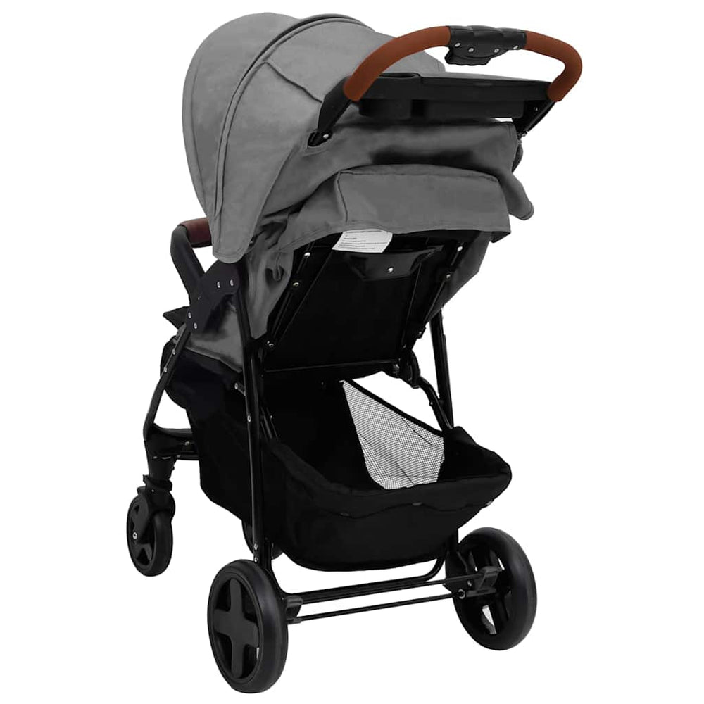 vidaXL 2-in-1 Stroller Light Gray Steel