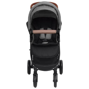 vidaXL 2-in-1 Stroller Light Gray Steel