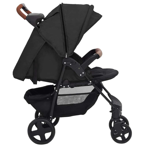 vidaXL 2-in-1 Stroller Anthracite Steel