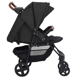 vidaXL 2-in-1 Stroller Anthracite Steel