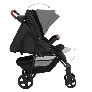 vidaXL 2-in-1 Stroller Anthracite Steel