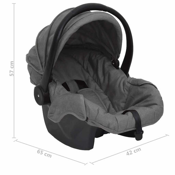 vidaXL 3-in-1 Stroller Light Grey Steel