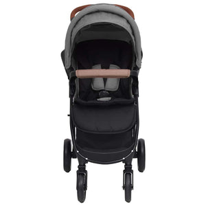 vidaXL 3-in-1 Stroller Light Grey Steel