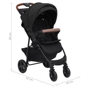 vidaXL 3-in-1 Stroller Anthracite Steel
