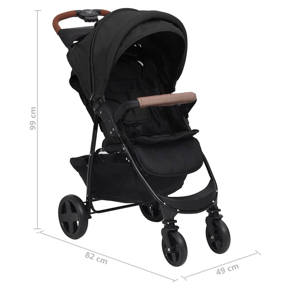 vidaXL 3-in-1 Stroller Anthracite Steel
