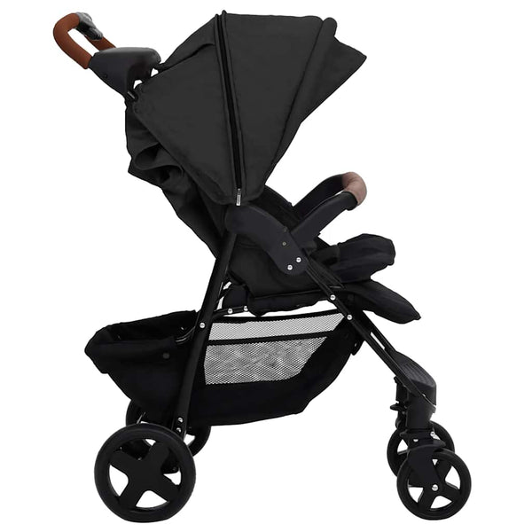 vidaXL 3-in-1 Stroller Anthracite Steel
