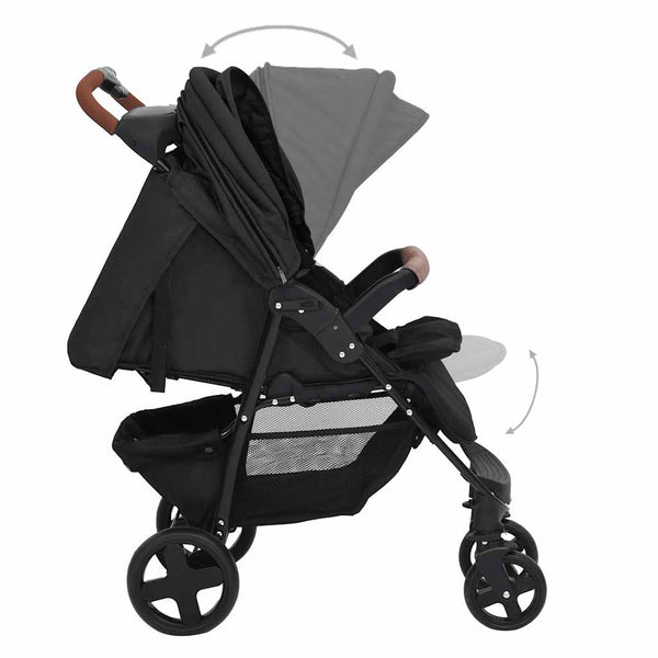 vidaXL 3-in-1 Stroller Anthracite Steel