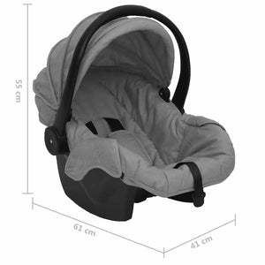 vidaXL 3-in-1 Stroller Light Grey and Black Steel