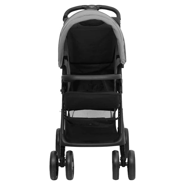 vidaXL 3-in-1 Stroller Light Grey and Black Steel