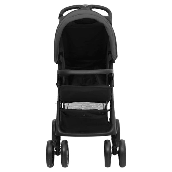 vidaXL 3-in-1 Baby Stroller Dark Grey and Black Steel
