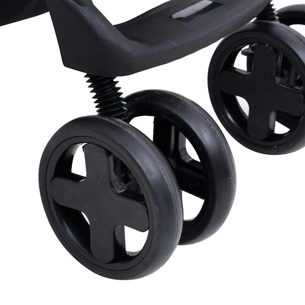 vidaXL 3-in-1 Baby Stroller Dark Grey and Black Steel