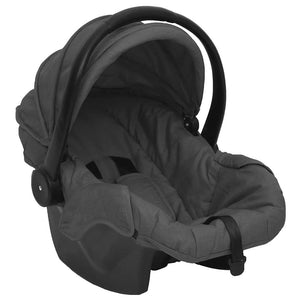 vidaXL 3-in-1 Baby Stroller Dark Grey and Black Steel