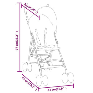 vidaXL Stroller Anthracite and Black Steel
