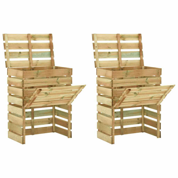 vidaXL Slat Composter 2 pcs 80x50x100 Impregnated Pinewood