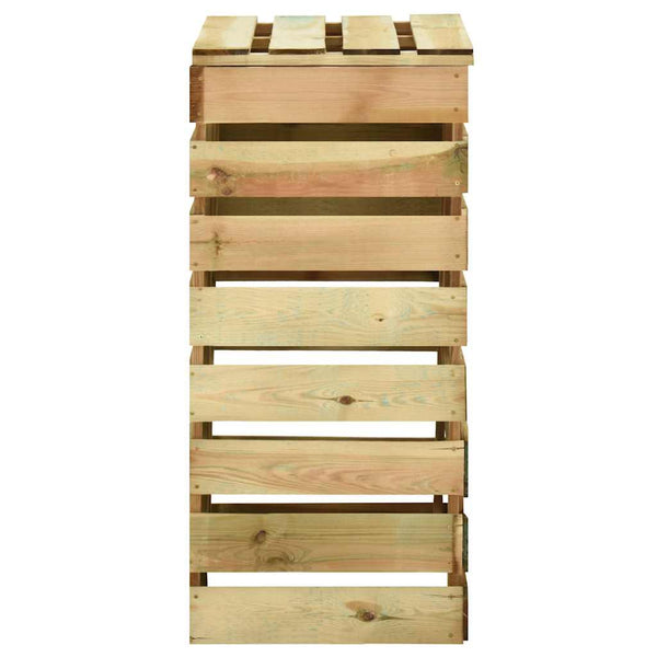 vidaXL Slat Composter 2 pcs 80x50x100 Impregnated Pinewood