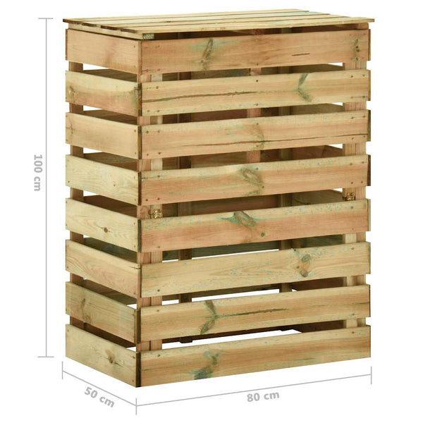 vidaXL Slat Composter 2 pcs 80x50x100 Impregnated Pinewood