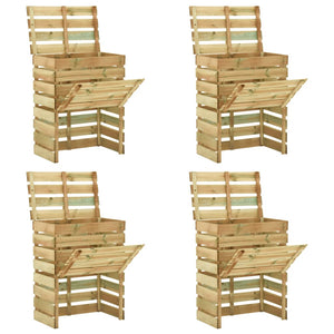vidaXL Slatted Compost Bin 4 pcs 80x50x100 Impregnated Pinewood